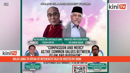 Dalai Lama to speak at interfaith talk co hosted by Abim