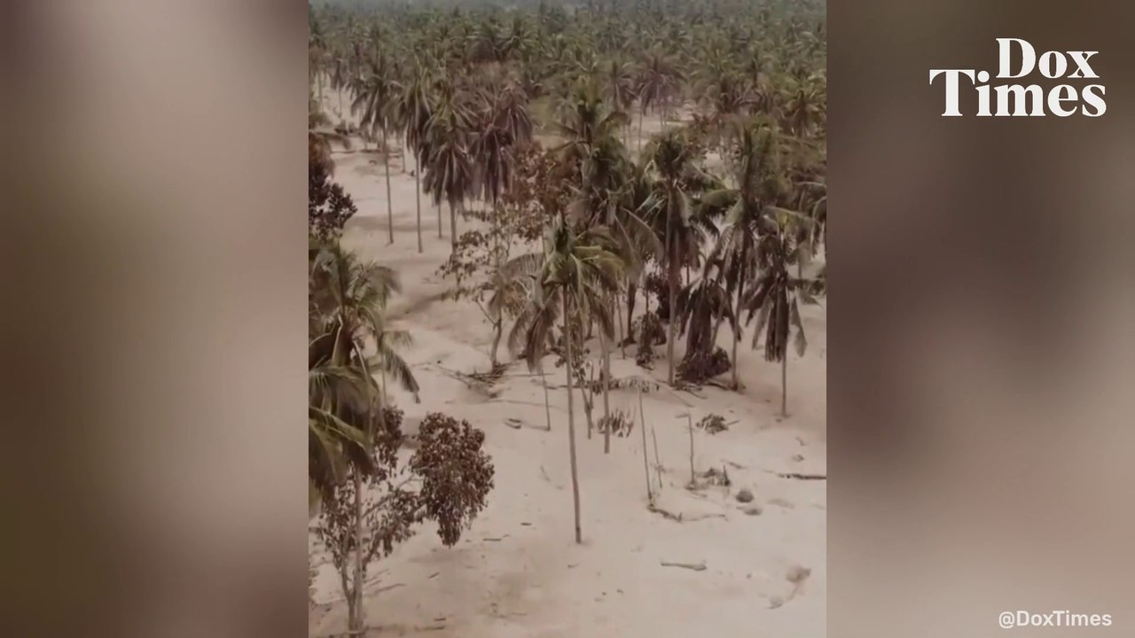 Pantauan Udara Kondisi Pasca Erupsi Gunung Semeru pada Sabtu (4/12/2021)