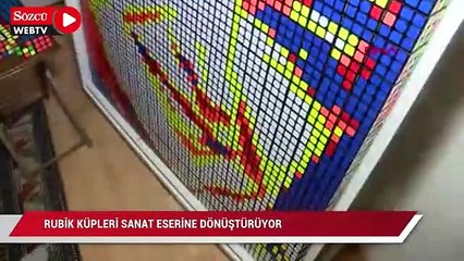 Rübik küpleri sanat eserine dönüştürüyor