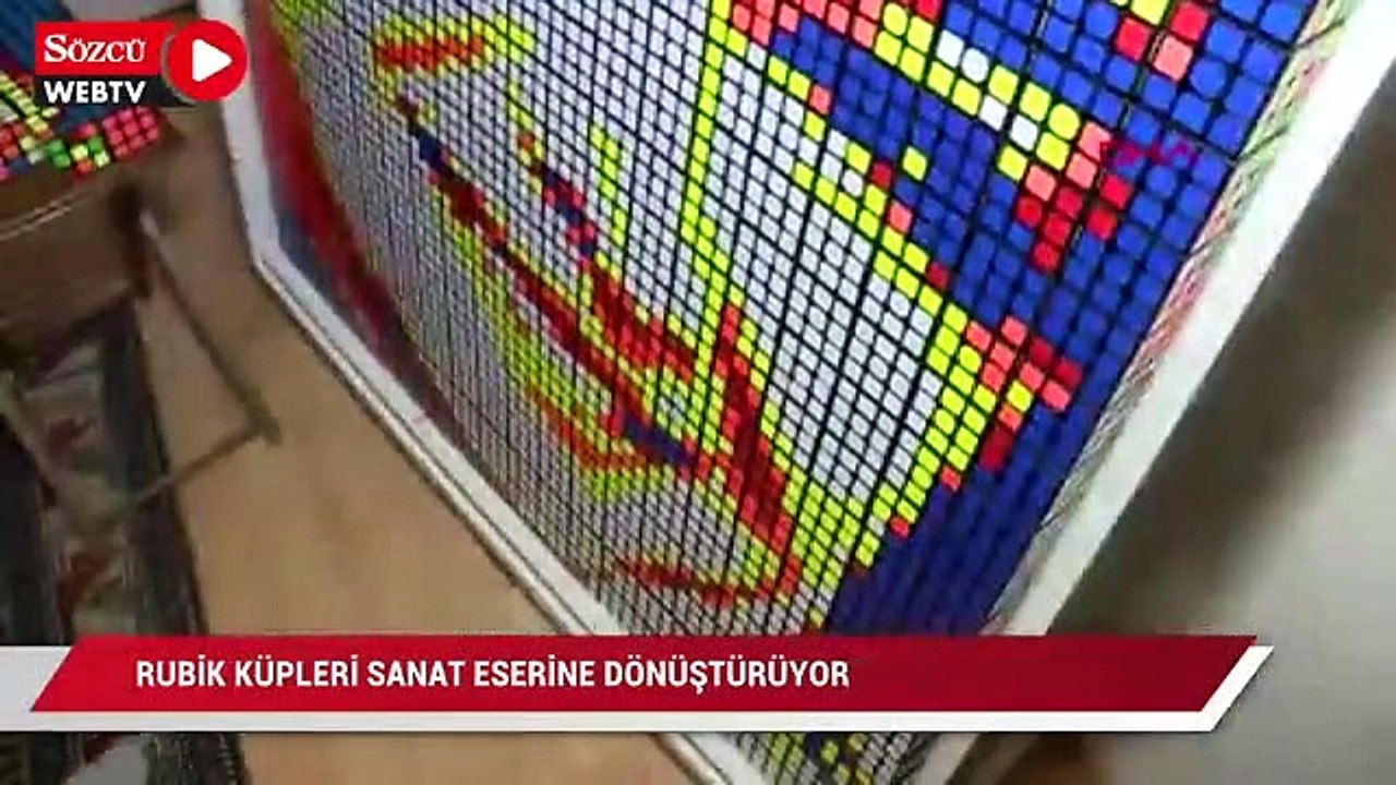 Rübik küpleri sanat eserine dönüştürüyor