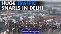 Delhi: Huge traffic jams as BJP protests AAP's excise policy | Oneindia News