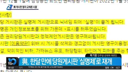 與 게시판 열자마자 후보 교체론 시끌