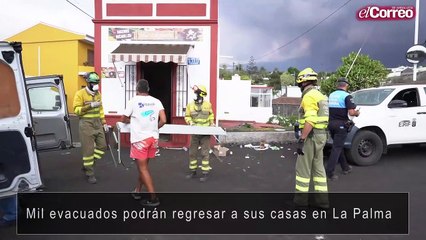 Mil evacuados podrán regresar a sus casas en La Palma