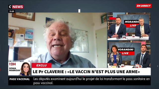 EXCLU - Le Pr Jean-Michel Claverie provoque une violente polémique en direct dans Morandini Live en affirmant que le vaccin est une escroquerie et que la 3e dose ne sert à rien - VIDEO