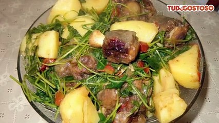 Rabada com batata e agrião