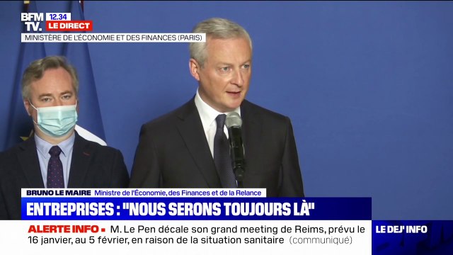 Aide aux entreprises: Bruno Le Maire annonce le renforcement de deux dispositifs et le travail sur deux dispositifs complémentaires