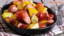 Linguiça toscana com batata na panela de pressão