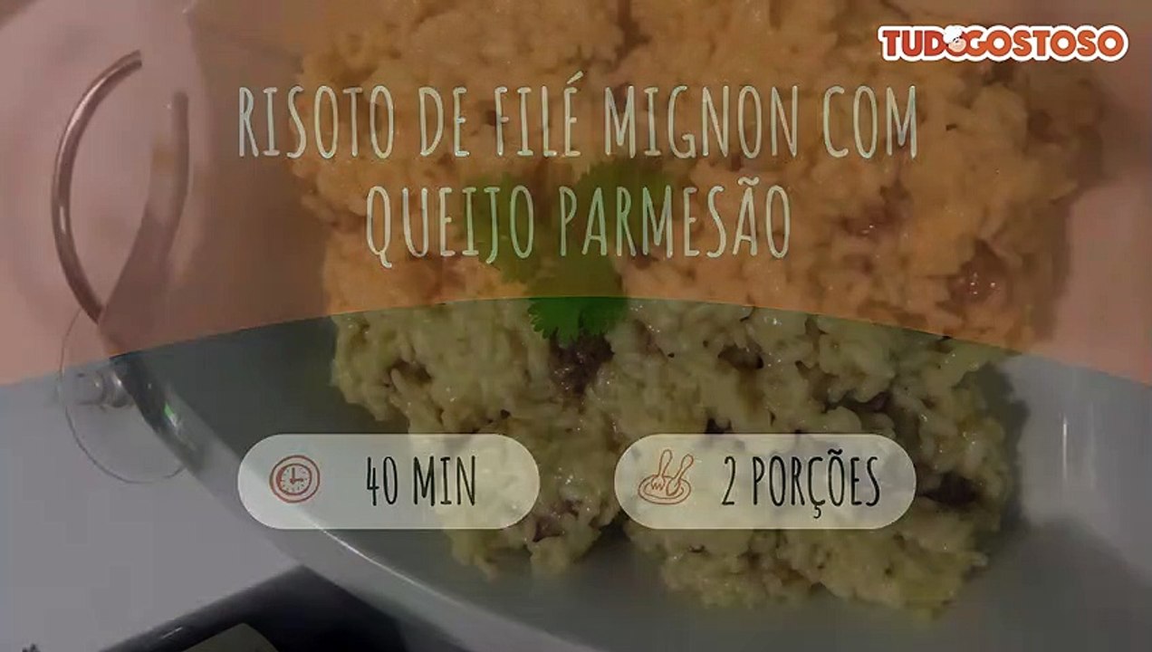 Risoto de filé mignon com queijo parmesão
