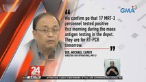 17 tauhan ng MRT-3, isu-swab test bukas matapos magpositibo sa antigen test; 40 tauhan ng PPA, nagpositibo rin sa antigen | 24 Oras