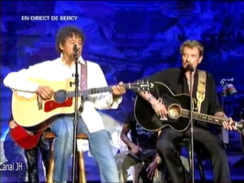 Johnny Hallyday et Laurent Voulzy Quelque chose de Tennessee Bercy 30 sept 2006