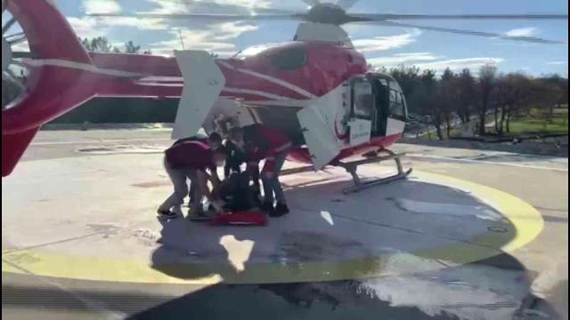 Son dakika haberi... Silahla yaralanan şahsın yardımına ambulans helikopter yetişti