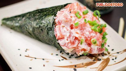 Temaki philadelphia (salmão e cream cheese)