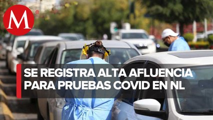 Alta afluencia para pruebas covid-19 en Nuevo León