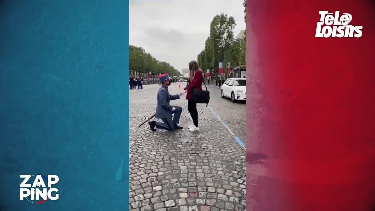 14 juillet : un jeune soldat demande sa compagne en mariage sur les Champs-Élysées !