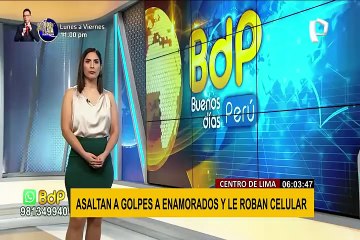 Centro de Lima: a golpes arrebatan celular a pareja de enamorados