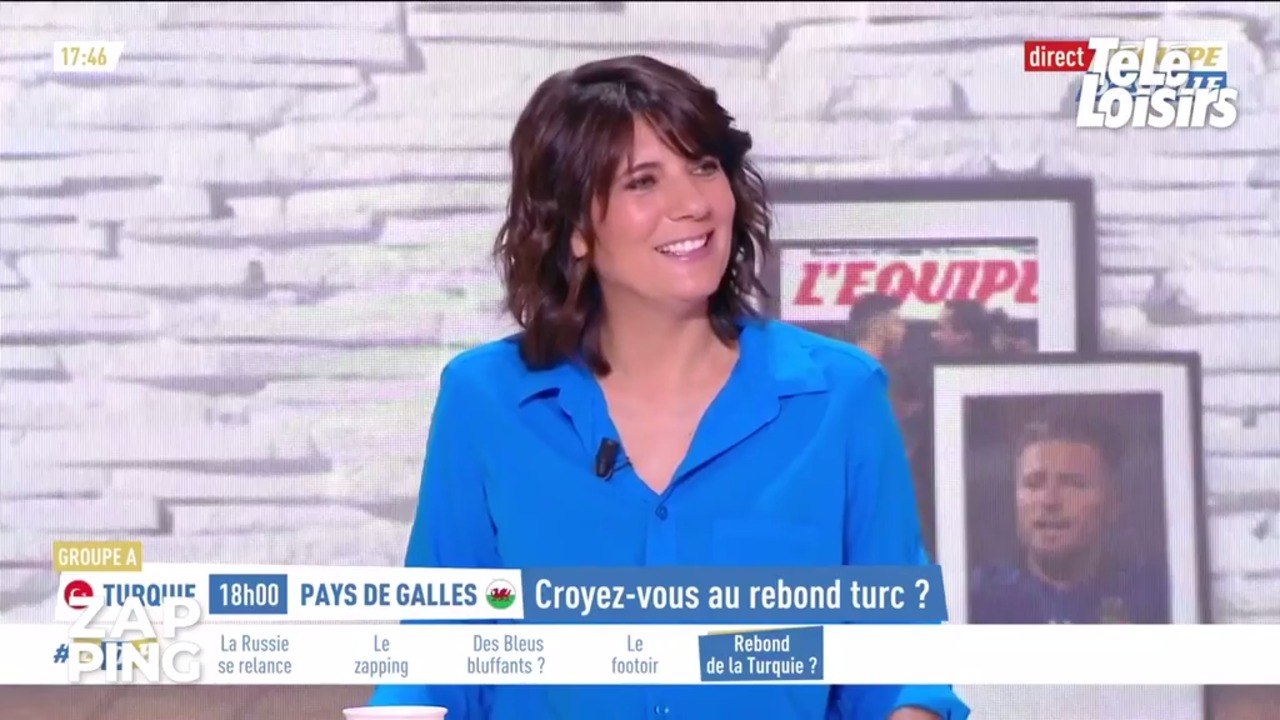 Estelle Denis tacle Raymond Domenech et sa tenue en direct sur L'Equipe TV