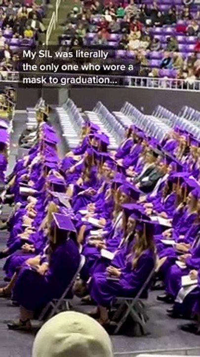 Masks Mostly Absent from Nursing School Graduation