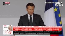 Emmanuel Macron annonce la suspension du vaccin AstraZeneca en France