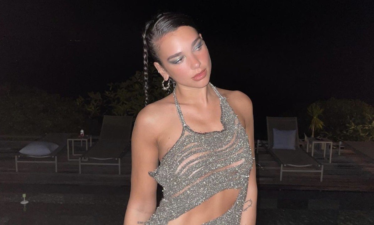 Dua Lipa Wore a Shimmering, Shredded Backless Mini Dress