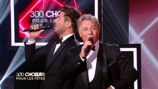 Vincent Niclo chante avec Roberto Alagna Petit Papa Noël dans 300 Choeurs pour les fêtes