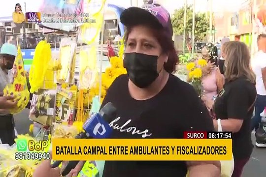 Surco: violento enfrentamiento entre fiscalizadores y ambulantes que se niegan a desalojo