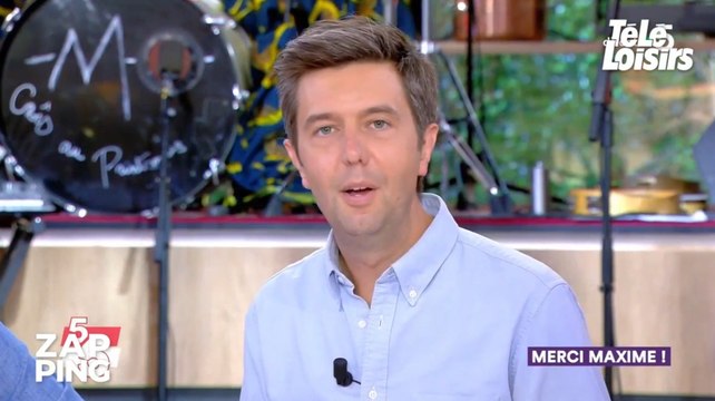 Très ému, Maxime Switek remercie chaleureusement Anne-Elisabeth Lemoine et l'équipe de C à vous pour sa dernière émission