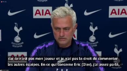 34e j. - Mourinho : "Je n'aurais pas dû parler de Guendouzi"
