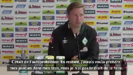 27e j. - Kohfeldt (Werder) n'a pas fêté la victoire avec ses joueurs : "C'était de l'autoprotection"