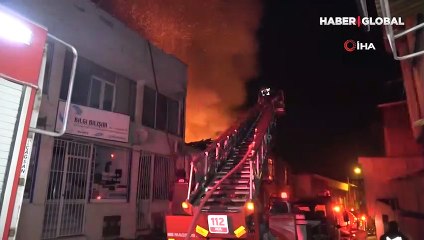 Mobilya atölyesinde korkutan yangın! 5 katlı bina tahliye edildi
