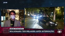 O presidente Jair Bolsonaro teve melhora de saúde hoje, depois de ser internado em um hospital de São Paulo devido a uma obstrução parcial do intestino.