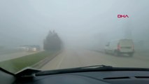Yoğun sis sürücülere zor anlar yaşattı