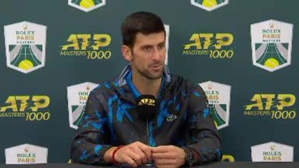 Rolex Paris Masters - Djokovic : "Je me sens bien à Paris"