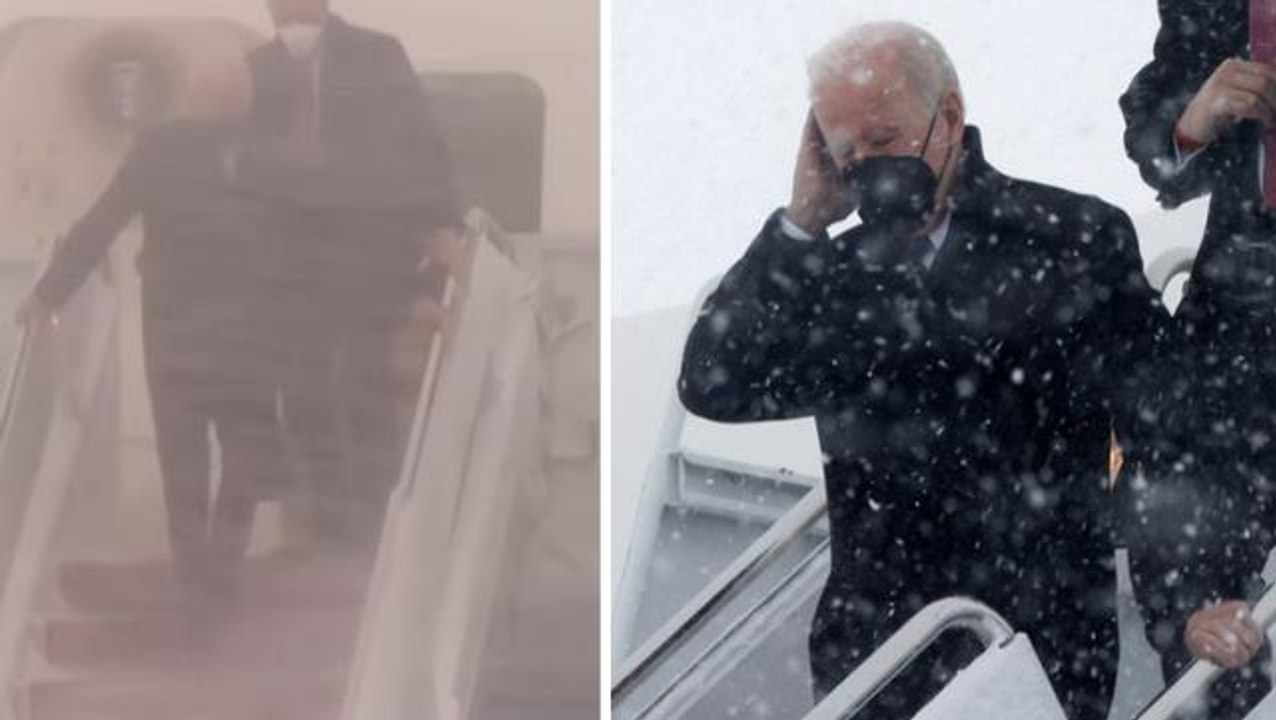 ABD Başkanı Joe Biden'ın zor anları! Kar fırtınası nedeniyle uçakta mahsur kaldı