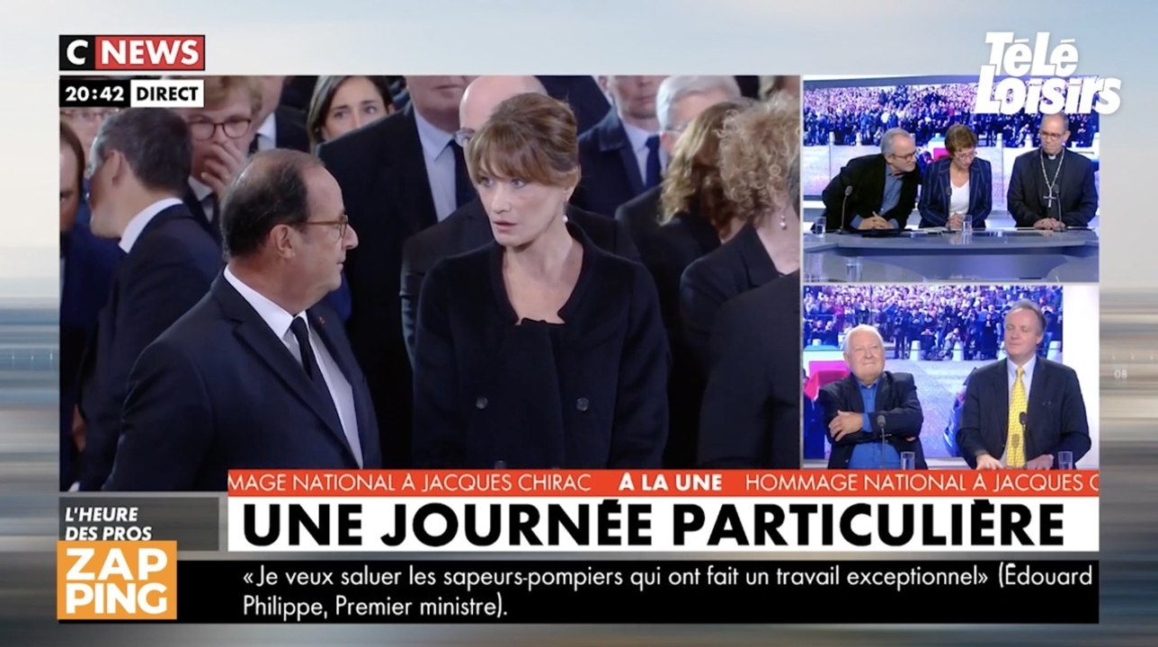 Un journaliste en dit plus sur l'étonnement de Carla Bruni après son échange avec François Hollande aux obsèques de Jacques Chirac