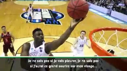 NBA - Williamson sur la Draft : "Je ne sais pas comment je vais réagir"