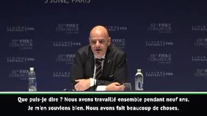 FIFA - Infantino répond à Platini : ''Chacun peut dire ce qu'il a envie''