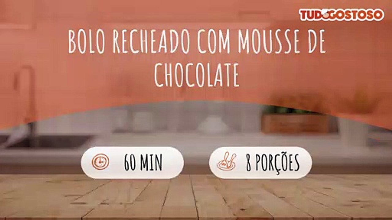 Bolo Recheado com Mousse de Chocolate