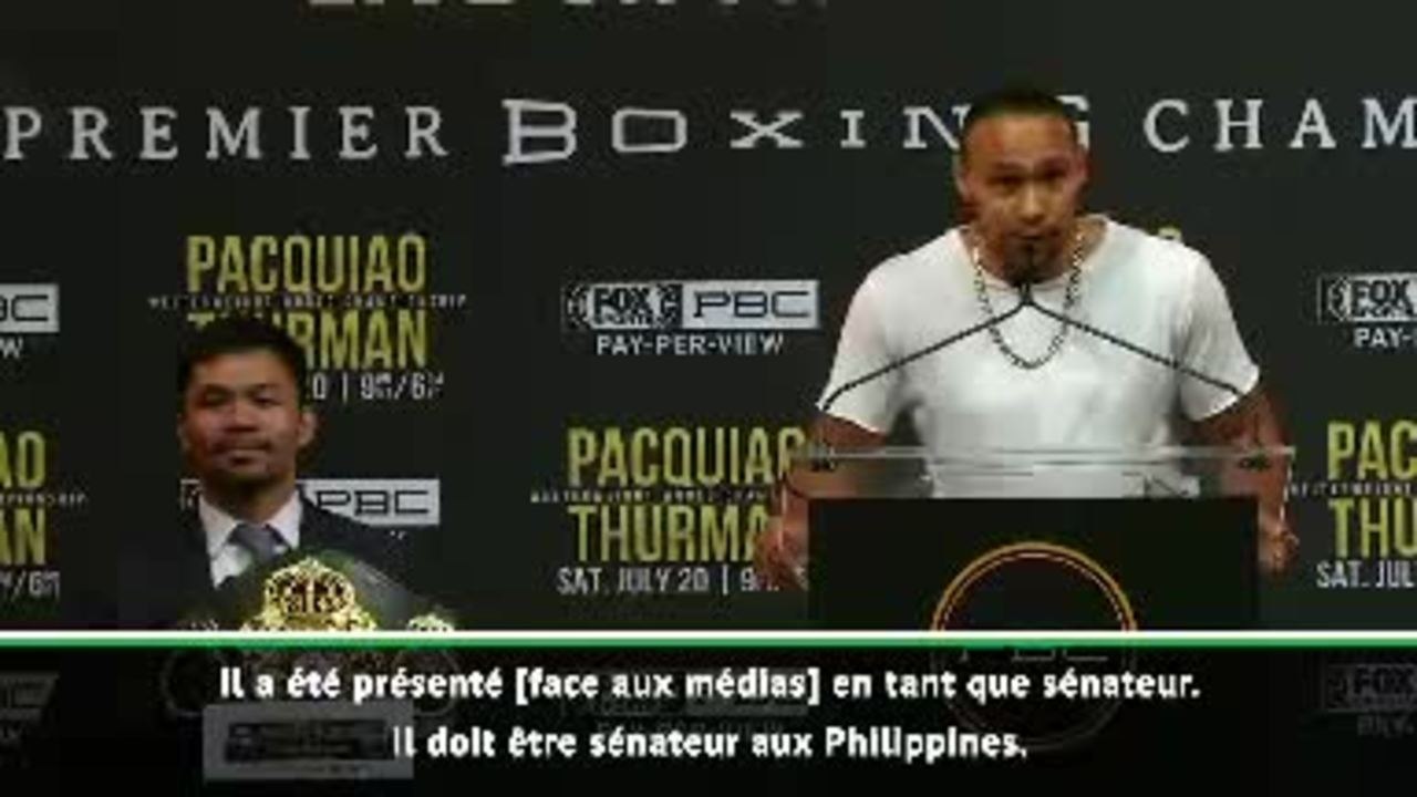 Poids welters - Thurman : '' Ce sera probablement le dernier combat de Pacquiao''
