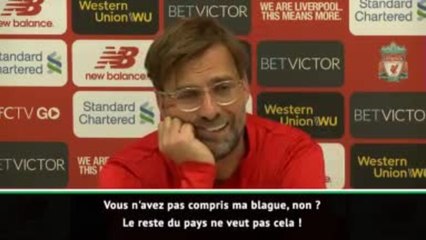 Liverpool - Quand Kloppe blague sur le Brexit : "Les clubs anglais veulent rester en Europe !"