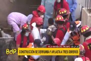 VMT: rescatan a tres obreros que quedaron sepultados tras derrumbe en construcción informal