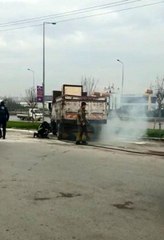 Zamanında müdahale kamyonu yanmaktan kurtardı