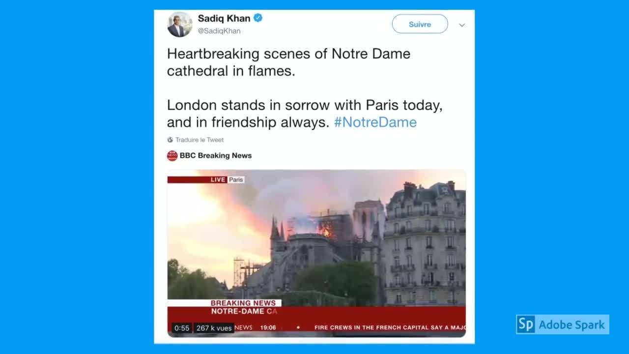 Incendie à Notre-Dame de Paris : Emmanuel Macron, Donald Trump, Omar Sy, Garou... les réactions se multiplient