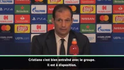 Quarts - Allegri : ''Ronaldo ? Il part titulaire''