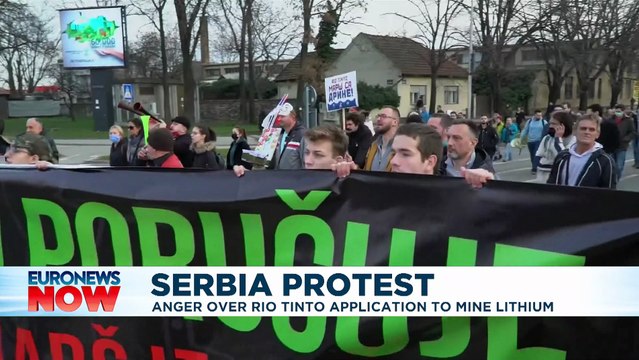 Hundreds of protesters in Serbia call for an end to lithium mine plan
