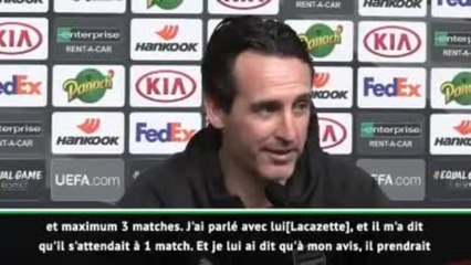 FOOT8es - Emery: "Nous avons confiance dans tous les joueurs pour jouer ce match sans Lacazette"