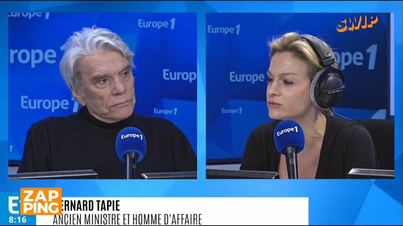 Agacé par les question d'Audrey Crespo-Mara, Bernard Tapie quitte les studios d'Europe 1 en pleine interview
