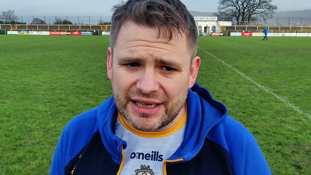 Steelstown manager Hugh McGrath salutes his players after Ulster Championship win