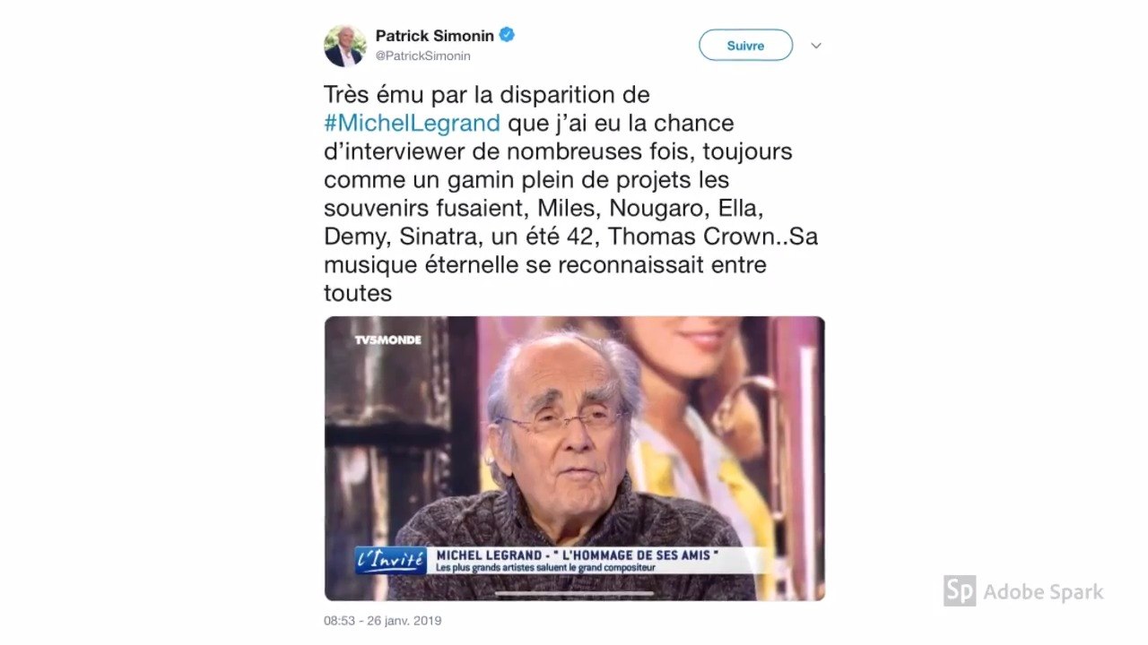 Décès de Michel Legrand : personnalités et anonymes lui rendent hommage sur Twitter