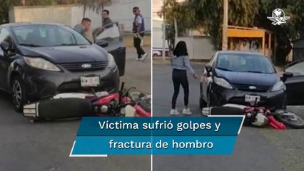"Sacaba chispas, pudo haber explotado", conductor arrastra moto tras choque en Cuautitlán Izcalli
