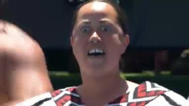 Auckland - Un mini-haka avant la finale entre Sandgren et Norrie